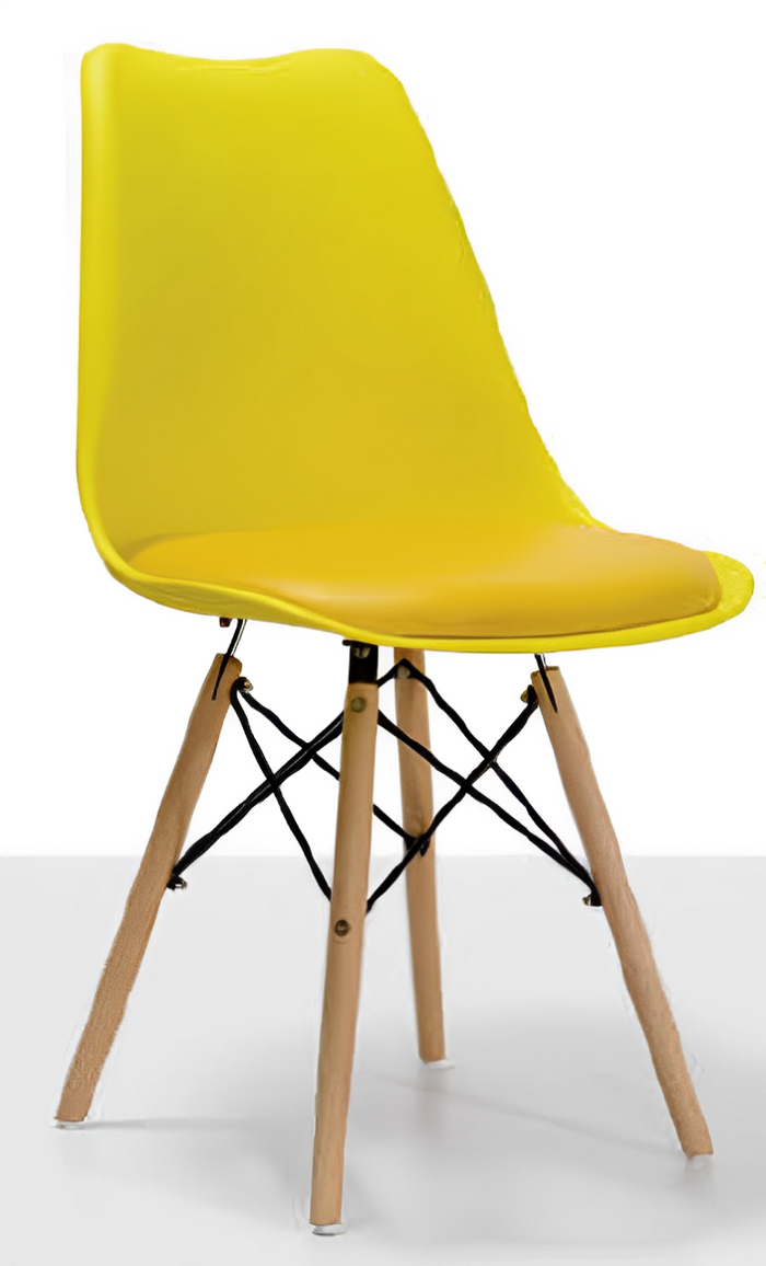 Cafe Chair in Wooden Legs Base PP Molded