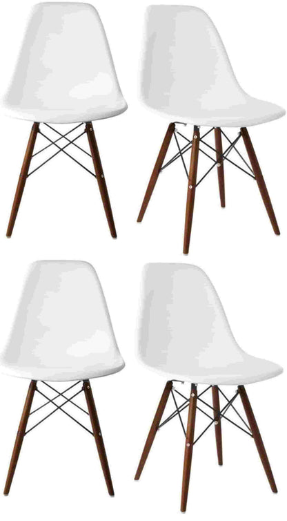 Cafe Chair in Wooden Legs Base PP Molded -