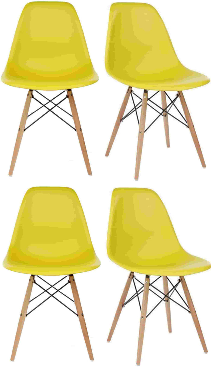 Cafe Chair in Wooden Legs Base PP Molded -