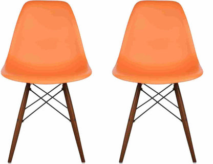 Cafe Chair in Wooden Legs Base PP Molded -
