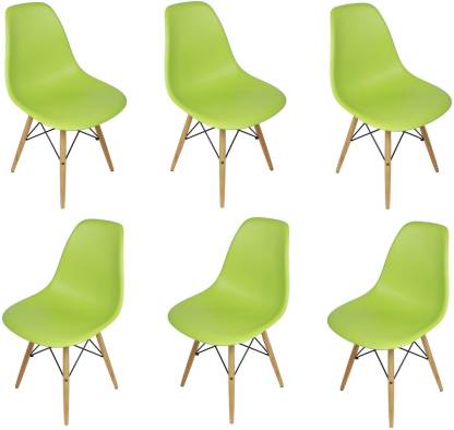 Cafe Chair in Wooden Legs Base PP Molded -