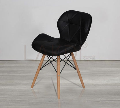 Cafe Chair With Medium Back Wooden Legs Base -