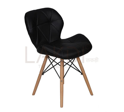 Cafe Chair With Medium Back Wooden Legs Base -