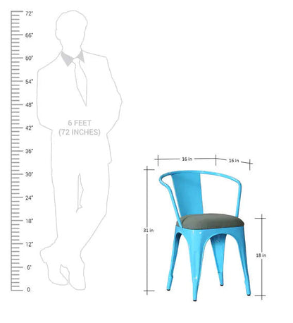 Cafe Chair With Metal Frame Cushioned -