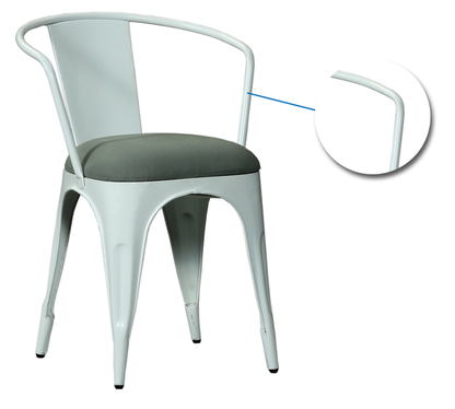 Cafe Chair With Metal Frame Cushioned