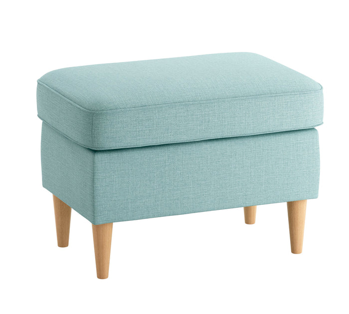 Chic Aqua Fabric Ottoman with Storage  - Footrest, Extra Seating & Stylish Home Decor Accent