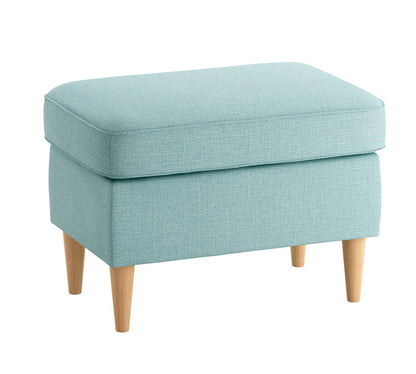 Chic Aqua Fabric Ottoman with Storage  - Footrest, Extra Seating & Stylish Home Decor Accent