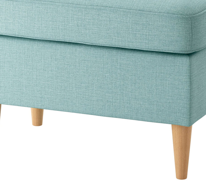 Chic Aqua Fabric Ottoman with Storage  - Footrest, Extra Seating & Stylish Home Decor Accent