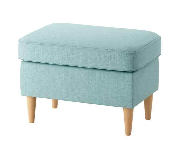 Chic Aqua Fabric Ottoman with Storage  - Footrest, Extra Seating & Stylish Home Decor Accent