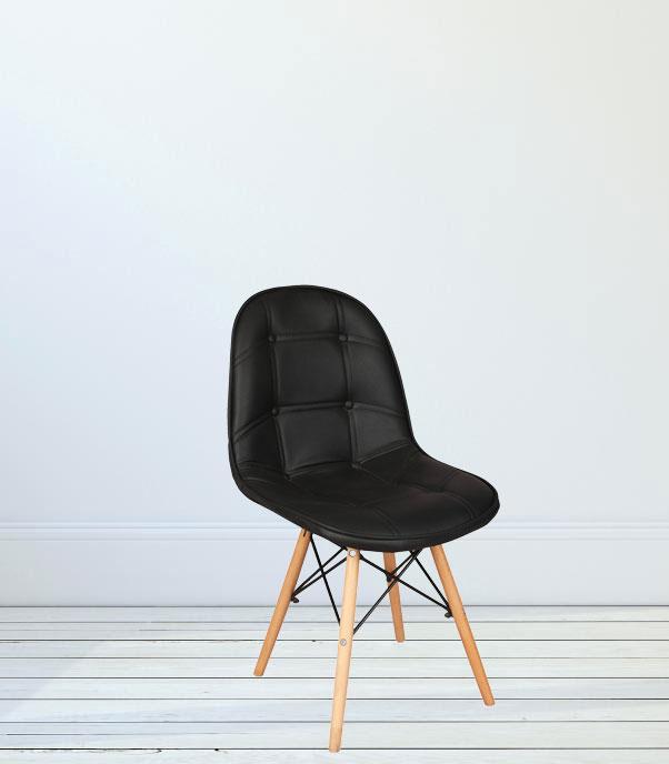 Coffee Chairs in Wooden Legs Frame Base Leatherette -