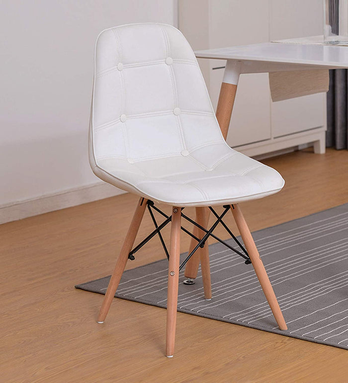 Coffee Chairs in Wooden Legs Frame Base Leatherette -