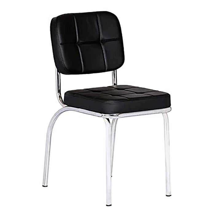 Contemporary Leatherette Visitor Chair – Cushioned Comfort with Chrome Base
