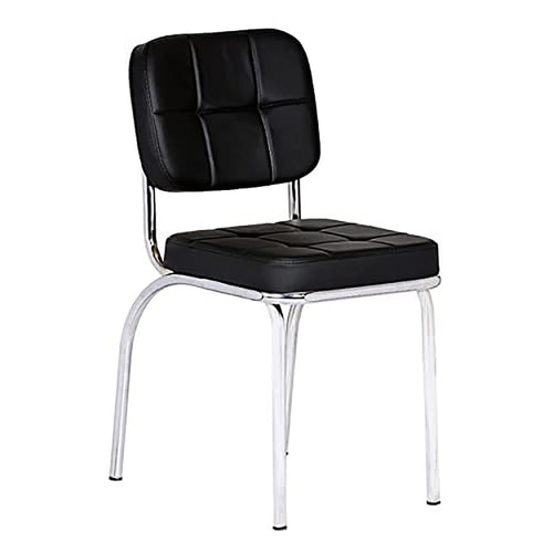 Contemporary Leatherette Visitor Chair – Cushioned Comfort with Chrome Base