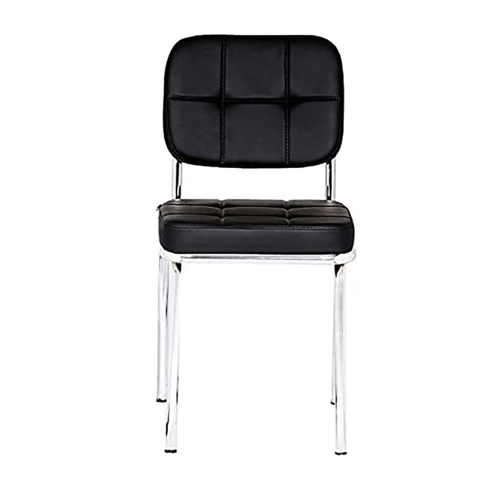 Contemporary Leatherette Visitor Chair – Cushioned Comfort with Chrome Base