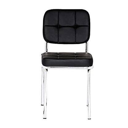 Contemporary Leatherette Visitor Chair – Cushioned Comfort with Chrome Base