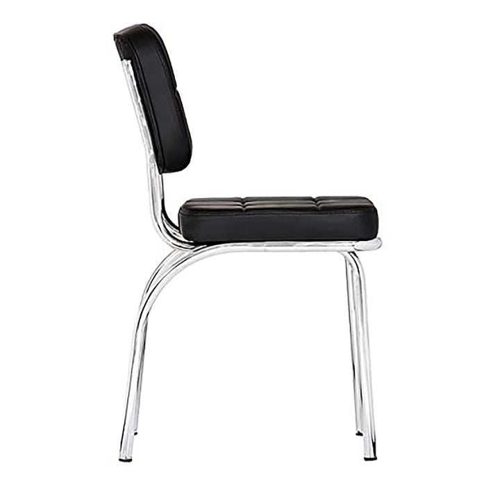 Contemporary Leatherette Visitor Chair – Cushioned Comfort with Chrome Base