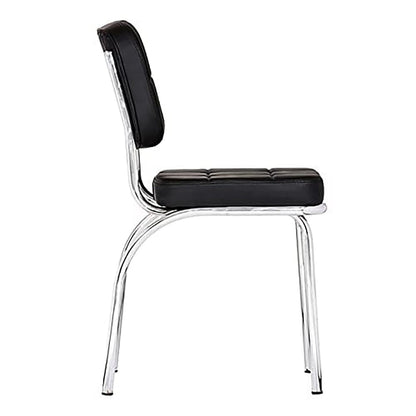Contemporary Leatherette Visitor Chair – Cushioned Comfort with Chrome Base
