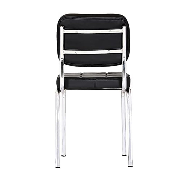 Contemporary Leatherette Visitor Chair – Cushioned Comfort with Chrome Base