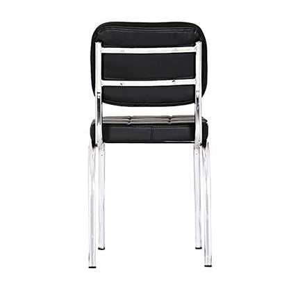 Contemporary Leatherette Visitor Chair – Cushioned Comfort with Chrome Base