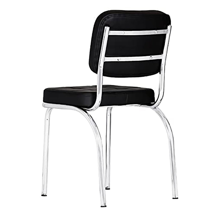Contemporary Leatherette Visitor Chair – Cushioned Comfort with Chrome Base