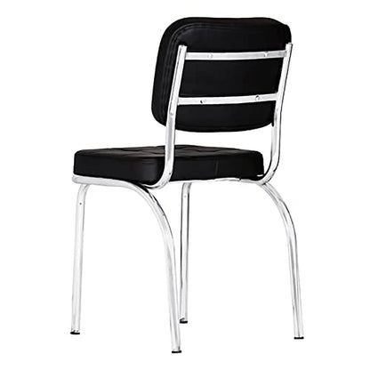 Contemporary Leatherette Visitor Chair – Cushioned Comfort with Chrome Base