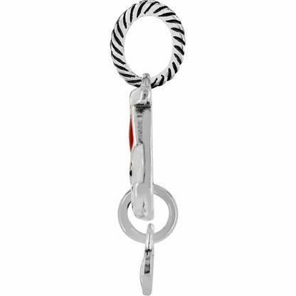Brighton charm shown from the side with silver-tone rope-textured ring and enamel detail on a white background