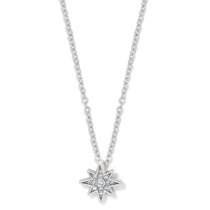 Brighton pendant necklace with silver-plated star pendant featuring crystal accents on a white background