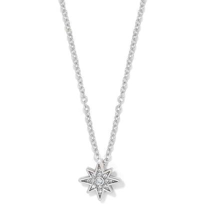 Brighton pendant necklace with silver-plated star pendant featuring crystal accents on a white background