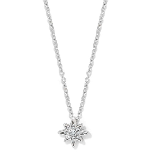 Brighton pendant necklace with silver-plated star pendant featuring crystal accents on a white background