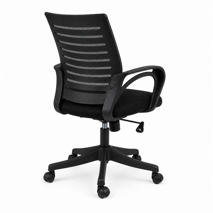 Ergonomic Mid Back Mesh Office Chair with Cushioned Seat, Armrests & Swivel Base for Work and Home Use