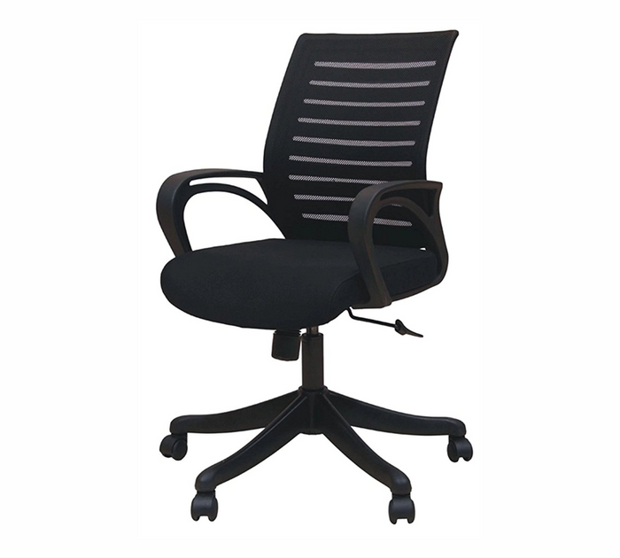 Ergonomic Mid Back Mesh Office Chair with Cushioned Seat, Armrests & Swivel Base for Work and Home Use