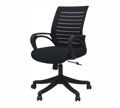 Ergonomic Mid Back Mesh Office Chair with Cushioned Seat, Armrests & Swivel Base for Work and Home Use