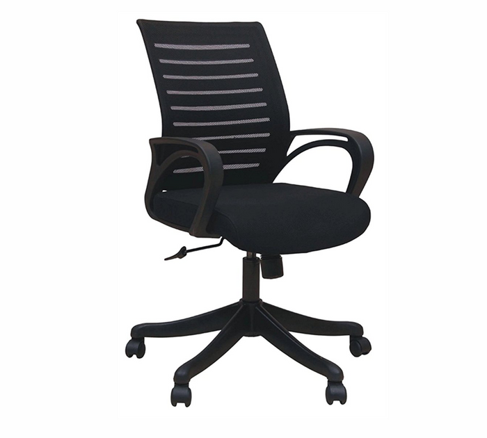 Ergonomic Mid Back Mesh Office Chair with Cushioned Seat, Armrests & Swivel Base for Work and Home Use