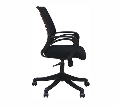 Ergonomic Mid Back Mesh Office Chair with Cushioned Seat, Armrests & Swivel Base for Work and Home Use
