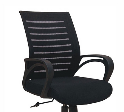Ergonomic Mid Back Mesh Office Chair with Cushioned Seat, Armrests & Swivel Base for Work and Home Use