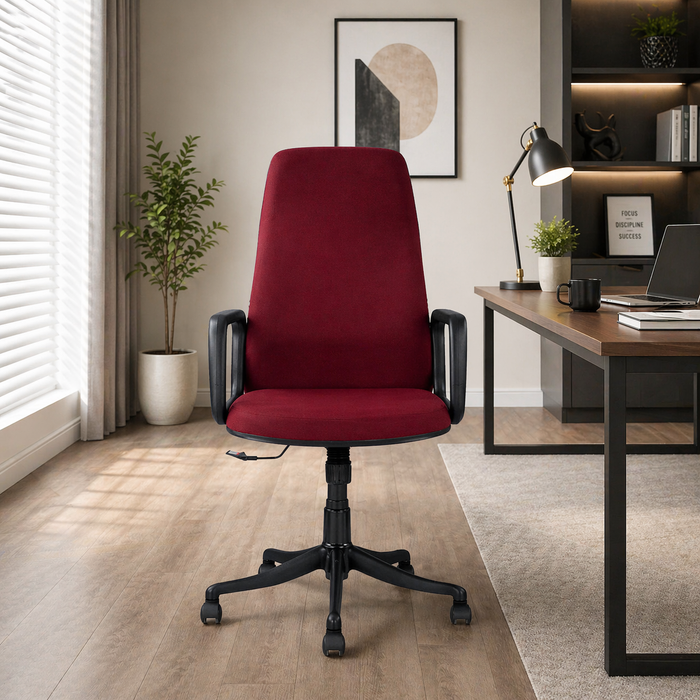 Executive High Back Office Chair with Cushioned Seat, Ergonomic Design and Armrests for Comfortable Work Seating