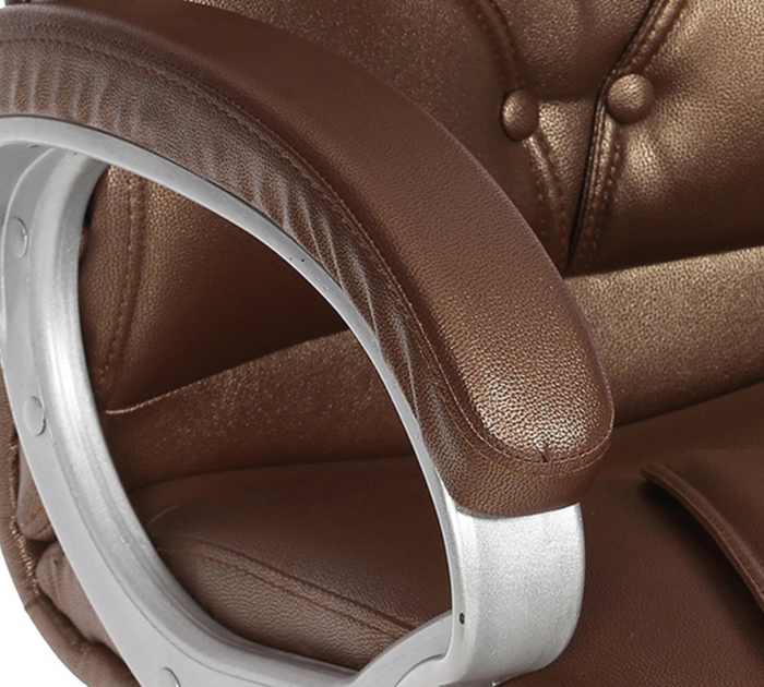 Executive Leatherette Office Chair with Adjustable Headrest, Ergonomic High Back, Cushioned Seat, Smooth Swivel, Durable Chrome Base for Office Use