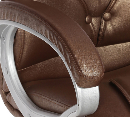 Executive Leatherette Office Chair with Adjustable Headrest, Ergonomic High Back, Cushioned Seat, Smooth Swivel, Durable Chrome Base for Office Use