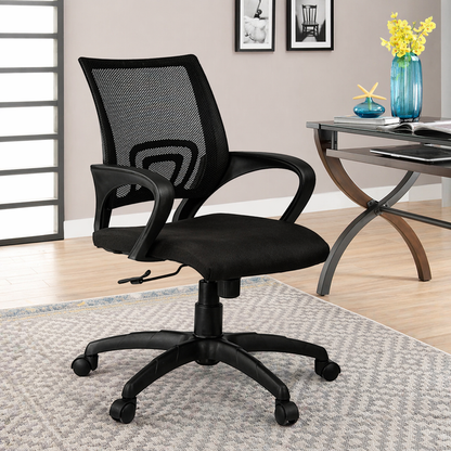 Executive Mesh Office Chair with Ergonomic Mid Back, Breathable Mesh, Cushioned Seat and Adjustable Swivel Base for Office Work and Home Comfort
