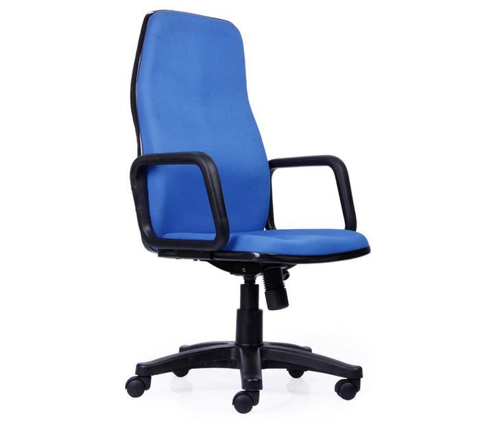 Executive Mid Back Fabric Office Chair with Ergonomic Cushion, Adjustable Height, Fixed Armrests, Nylon Base with Wheels for Office and Home Workspace