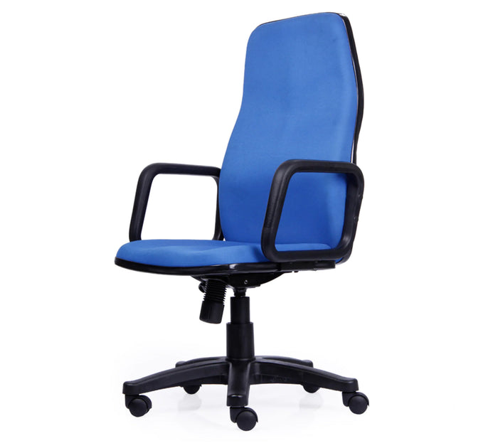Executive Mid Back Fabric Office Chair with Ergonomic Cushion, Adjustable Height, Fixed Armrests, Nylon Base with Wheels for Office and Home Workspace