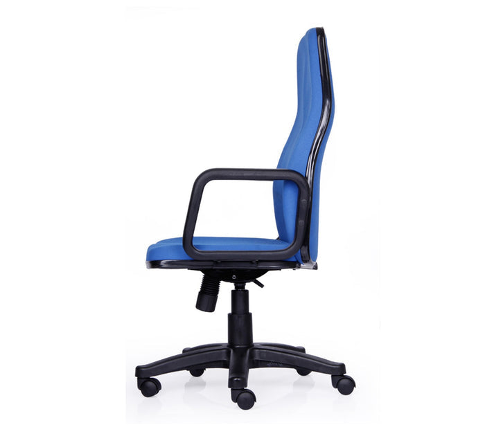 Executive Mid Back Fabric Office Chair with Ergonomic Cushion, Adjustable Height, Fixed Armrests, Nylon Base with Wheels for Office and Home Workspace