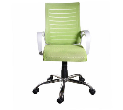 Executive Mid Back Office Chair with Breathable Mesh Back, Cushioned Fabric Seat, Adjustable Height, Swivel Base &amp; Armrests – Ergonomic Workstation Chair