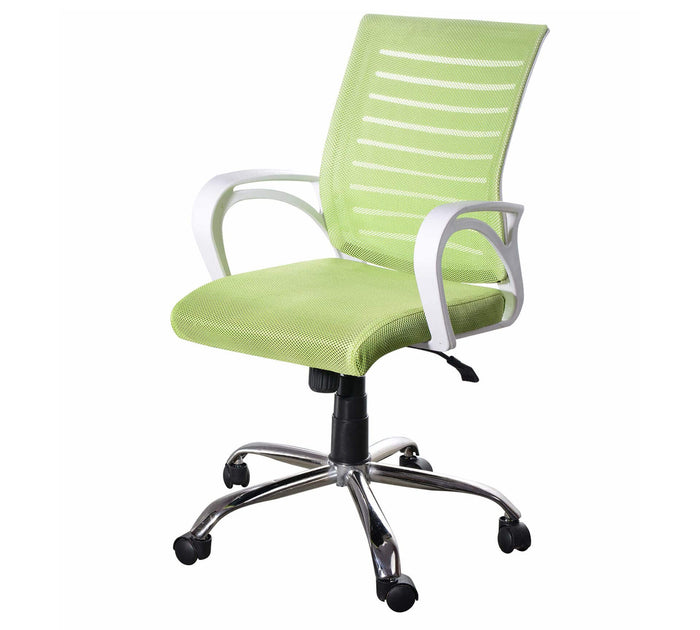 Executive Mid Back Office Chair with Breathable Mesh Back, Cushioned Fabric Seat, Adjustable Height, Swivel Base &amp; Armrests – Ergonomic Workstation Chair
