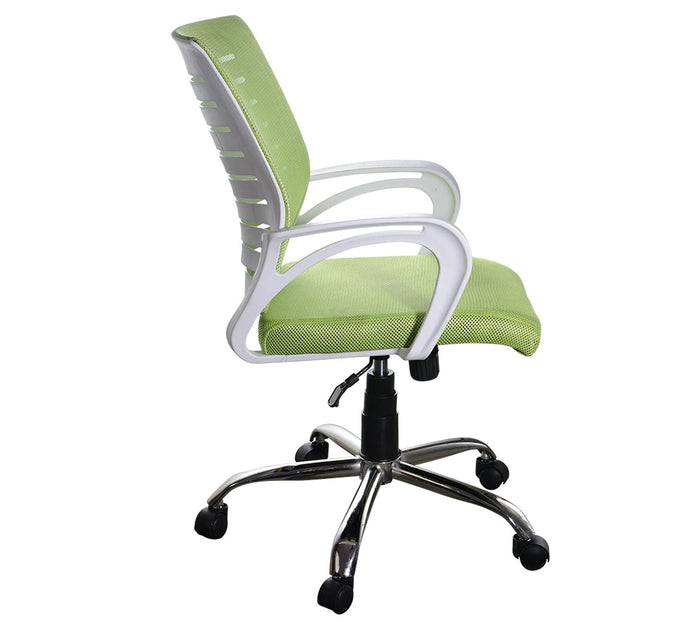 Executive Mid Back Office Chair with Breathable Mesh Back, Cushioned Fabric Seat, Adjustable Height, Swivel Base &amp; Armrests – Ergonomic Workstation Chair