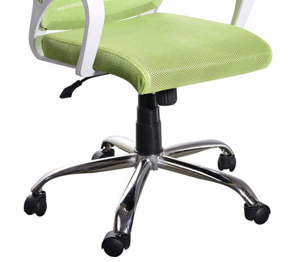 Executive Mid Back Office Chair with Breathable Mesh Back, Cushioned Fabric Seat, Adjustable Height, Swivel Base &amp; Armrests – Ergonomic Workstation Chair