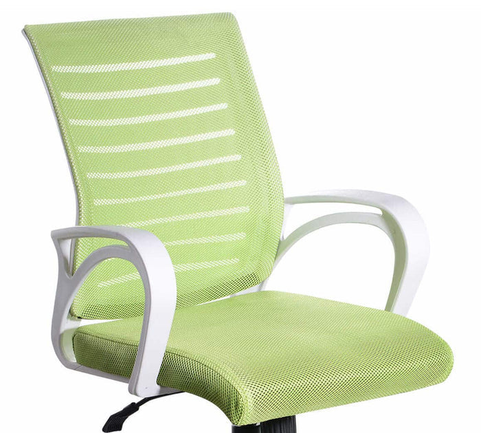 Executive Mid Back Office Chair with Breathable Mesh Back, Cushioned Fabric Seat, Adjustable Height, Swivel Base &amp; Armrests – Ergonomic Workstation Chair