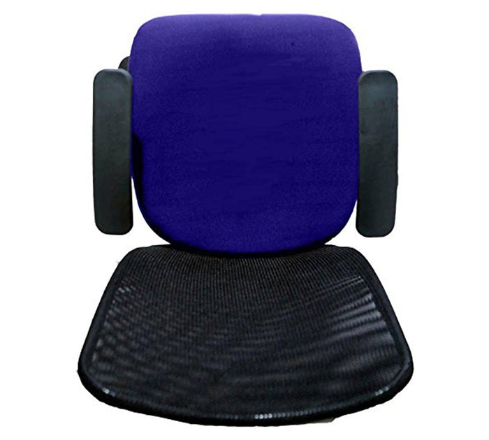 Executive Mid Back Office Chair with Breathable Mesh Back, Fabric Cushioned Seat, Fixed Armrests, Adjustable Swivel Base with Wheels for Office and Home Use