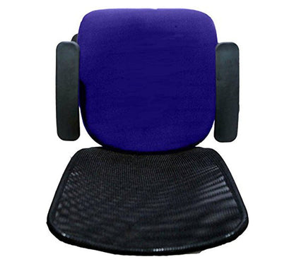 Executive Mid Back Office Chair with Breathable Mesh Back, Fabric Cushioned Seat, Fixed Armrests, Adjustable Swivel Base with Wheels for Office and Home Use