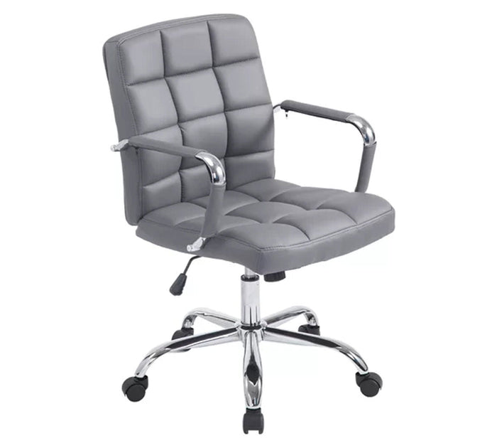 Mid Back / Leatherette / Grey